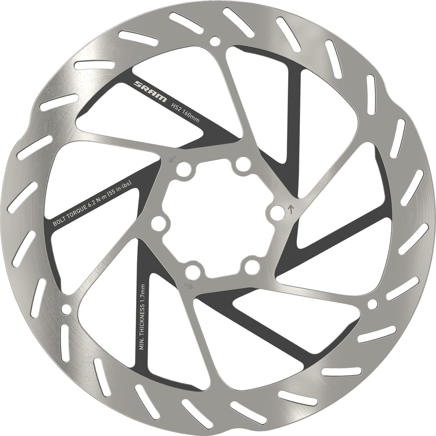 SRAM HS2 Rounded Rotor 6-Bolt 160mm Disc Brake Rotor Atelier Olympia