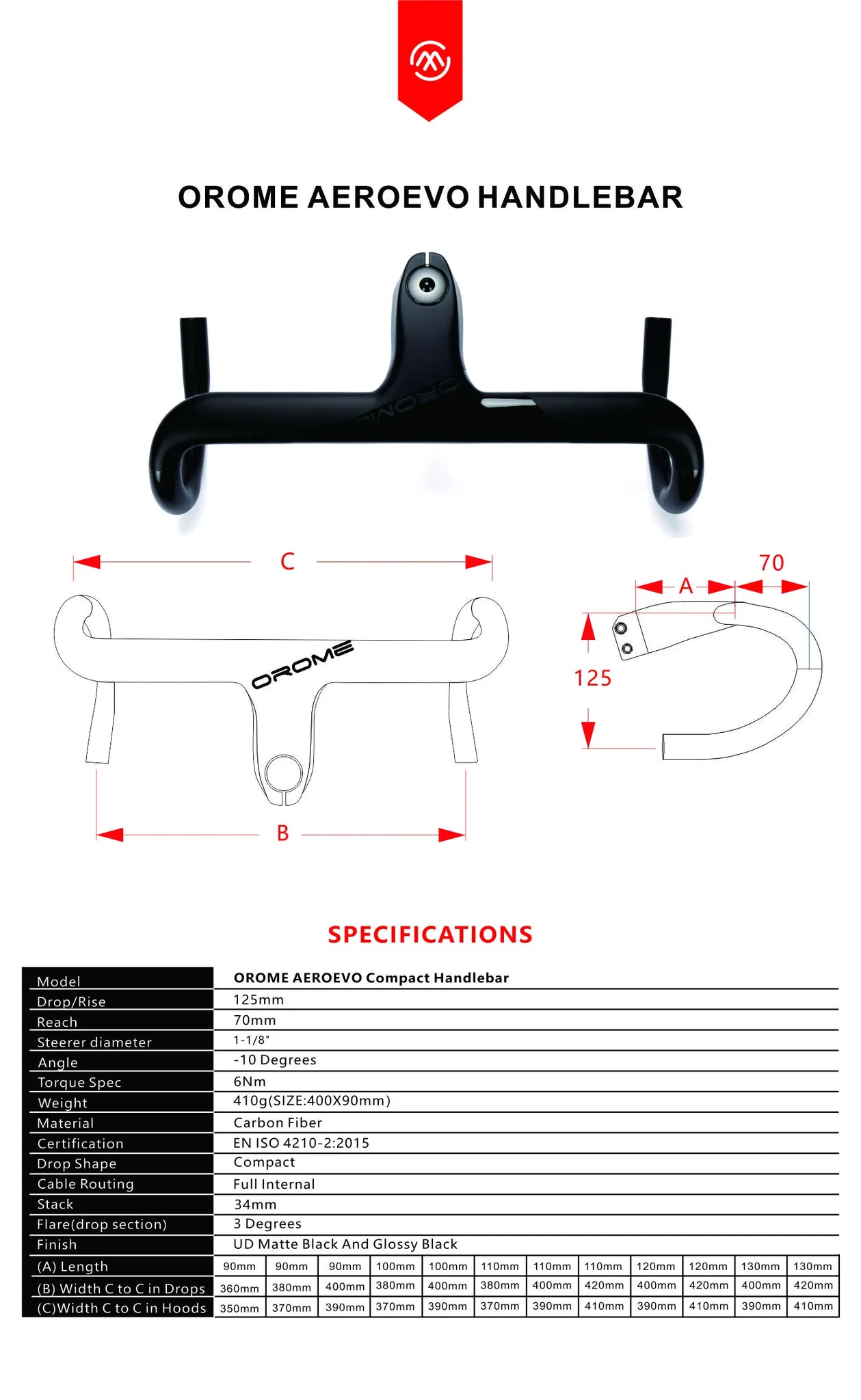 Orome AERO EVO Carbon Handlebar