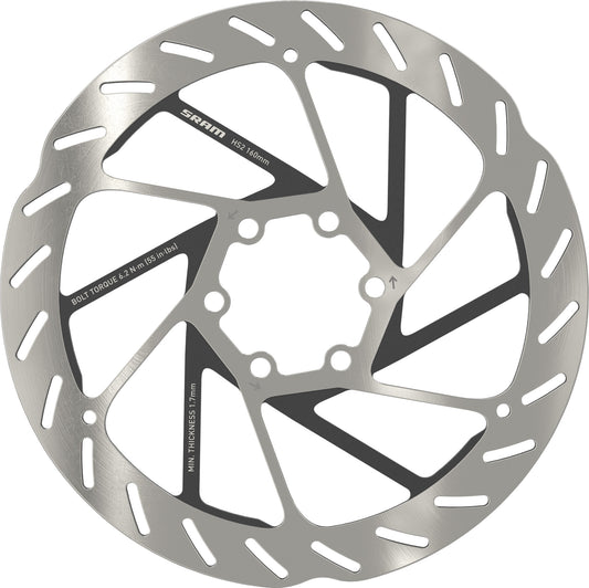 SRAM HS2 Rounded Rotor 6-Bolt 160mm Disc Brake Rotor  Atelier Olympia